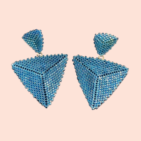 Aretes Triangulo Azul Miyuki