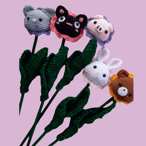 Flores Tejidas en Crochet con Amigurumi - Imagen 2