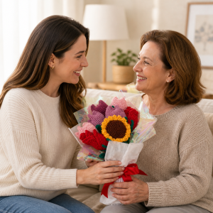 Ramo de Flores Tejidas en Crochet
