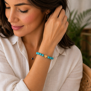 Pulsera Piedra Dije Corazón