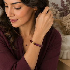 Pulsera Piedra Dije Corazón