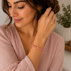 Pulsera Piedra Dije Corazón