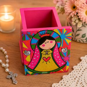 Caja en madera Virgen